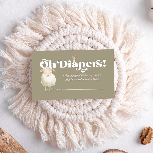 Niedliche Babyfarm Animes Windelwindeln Visitenkarte