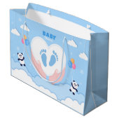 niedliche Babyfuß-Dusche Große Geschenktüte (Rückseite Schrägansicht)