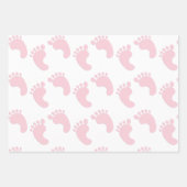Niedliche Babyfußabzüge Pink Girl Theme Geschenkpapier Set (Vorderseite)