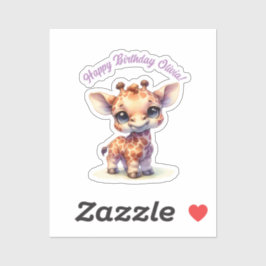Niedliche Babygiraffe Aufkleber