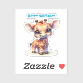 Niedliche Babygiraffe Aufkleber