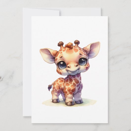 Niedliche Babygiraffe Einladung (Vorderseite)