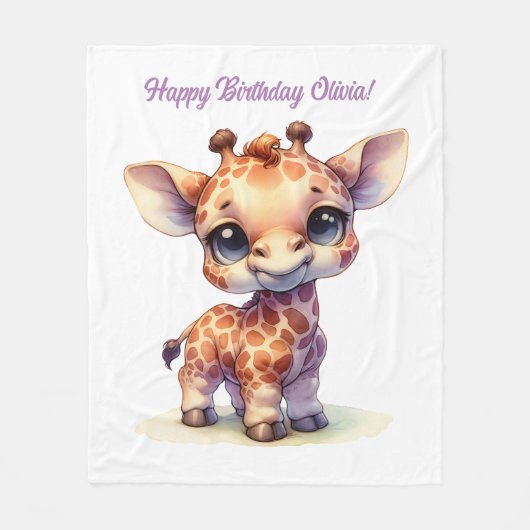 Niedliche Babygiraffe Fleecedecke (Vorderseite)