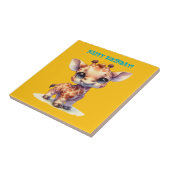 Niedliche Babygiraffe Fliese (Seite)