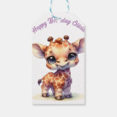 Niedliche Babygiraffe Geschenkanhänger (Rückseite)