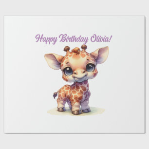 Niedliche Babygiraffe Geschenkpapier
