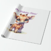 Niedliche Babygiraffe Geschenkpapier (Ungerollt)