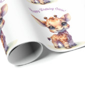 Niedliche Babygiraffe Geschenkpapier (Rolleneckpunkt)