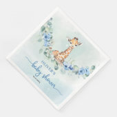 Niedliche Babygiraffe in Aquarellfarben auf Eukaly Serviette (Ecke)