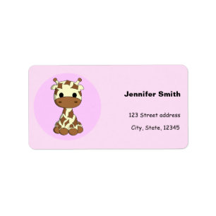 Niedliche Babygiraffe Kawaii-Cartoon-Mädchen Adressaufkleber