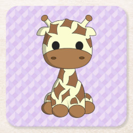 Niedliche Babygiraffe Kawaii Cartoon Untersetzer