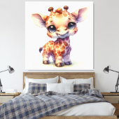 Niedliche Babygiraffe Leinwanddruck (Insitu (Schlafzimmer))
