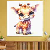 Niedliche Babygiraffe Leinwanddruck (Insitu (Wohnzimmer))