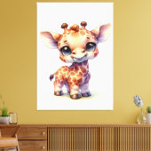 Niedliche Babygiraffe Leinwanddruck (Insitu (Wohnzimmer))