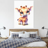 Niedliche Babygiraffe Leinwanddruck (Insitu (Schlafzimmer))