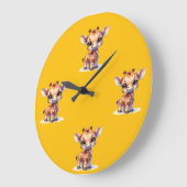 Niedliche Babygiraffe mit Wasserfarbe Uhr (Winkel)
