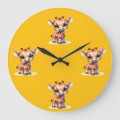 Niedliche Babygiraffe mit Wasserfarbe Uhr (Vorderseite)