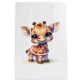 Niedliche Babygiraffe Mittlere Geschenktüte (Rückseite)