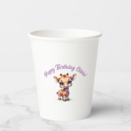 Niedliche Babygiraffe Pappbecher