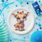 Niedliche Babygiraffe Pappteller (Party)