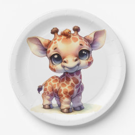 Niedliche Babygiraffe Pappteller