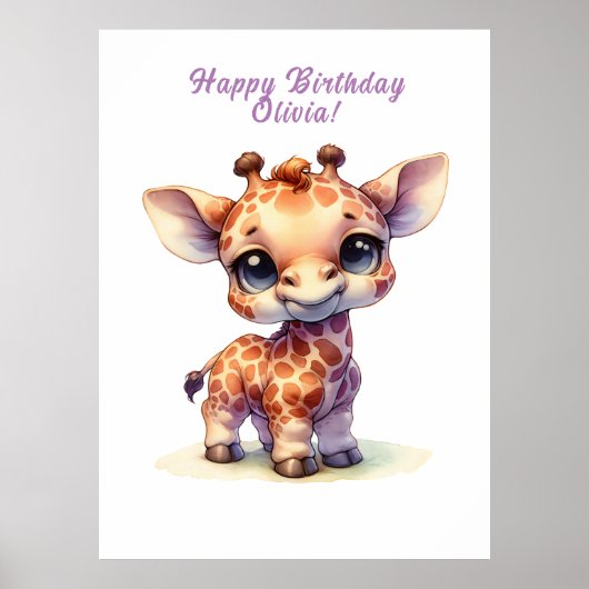 Niedliche Babygiraffe Poster (Vorne)