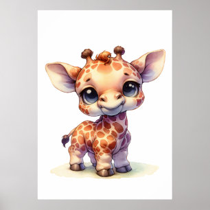 Niedliche Babygiraffe Poster