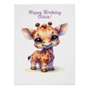 Niedliche Babygiraffe Poster
