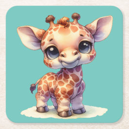 Niedliche Babygiraffe Rechteckiger Pappuntersetzer