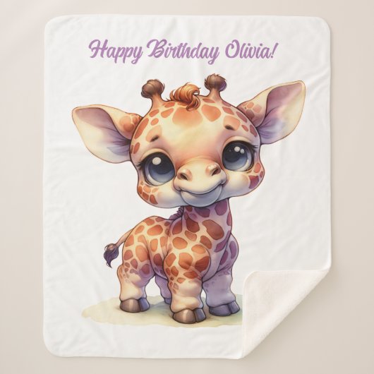 Niedliche Babygiraffe Sherpadecke (Vorderseite)