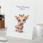 Niedliche Babygiraffe Sockelschild (In Situ)