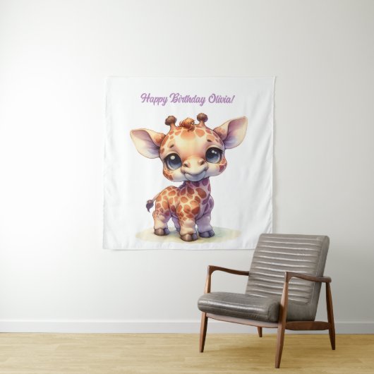 Niedliche Babygiraffe Wandteppich (Beispiel)