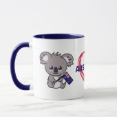 Niedliche Babykoala mit Aussie Fahne & Herz Kaffee Tasse (Links)