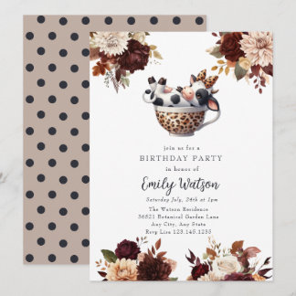 Niedliche Babykuh | Birthday Tee Party Einladung