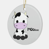 Niedliche Babykuh-Cartoonkinder Keramik Ornament (Links)
