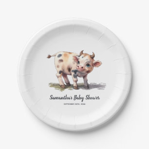 Niedliche Babykuh, Heilige Kuh! Baby-Dusche für La Pappteller