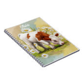 Niedliche Babykuh im Milchsektor Notizblock (Rechte Seite)