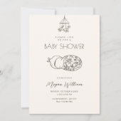 Niedliche Babykunst Einladung (Vorderseite)