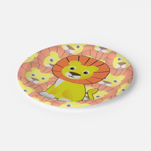 Niedliche Babylatte im gesamten Print-Muster Pappteller (Schrägansicht)