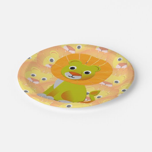 Niedliche Babylatte in Vintagem Druckmuster Pappteller (Schrägansicht)