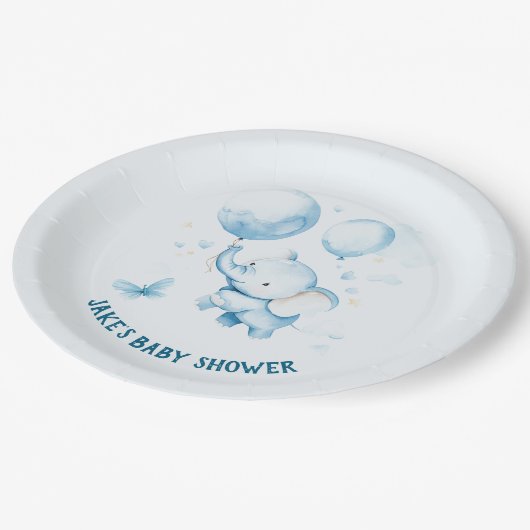 Niedliche Babylephant-Papierplatte Pappteller (Schrägansicht)