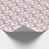 niedliche Babymädchen mit Kachelmuster Babydusche Geschenkpapier (Ecke)