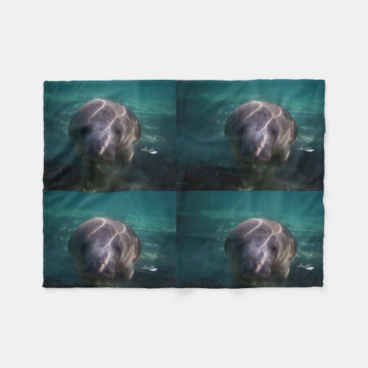 Niedliche Babymanatis-Fleecedecke Fleecedecke (Vorderseite (Horizontal))