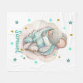 Niedliche Babymaus, die auf einer Wolke schläft Fleecedecke (Vorderseite (Horizontal))