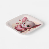 Niedliche Babymäuse mit Valentinin-Herz Pappteller (Gewinkelt)