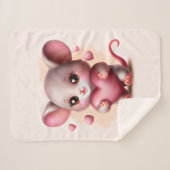 Niedliche Babymäuse mit Valentinin-Herz Sherpadecke (Vorderseite (Horizontal))