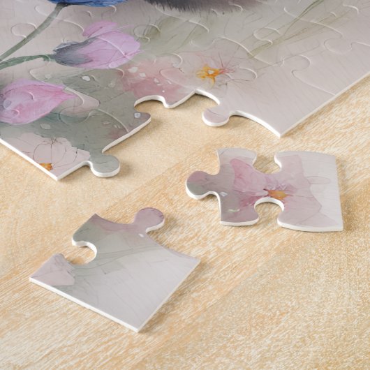 Niedliche Babymäuse Pastel Wasserfarbe Frühlingsbl Puzzle (Seite)