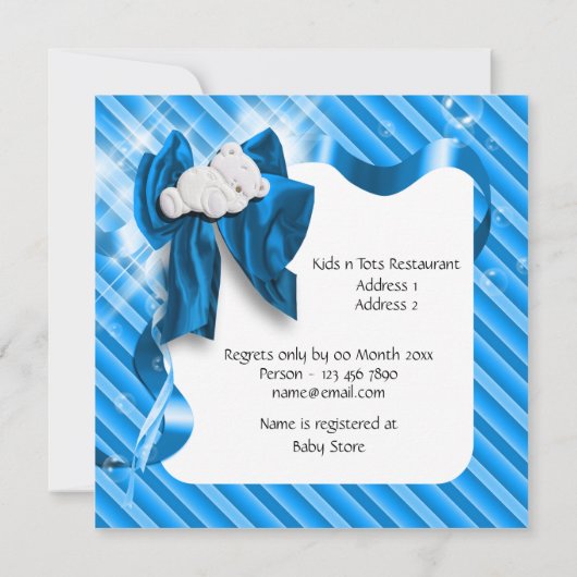 Niedliche Babynadel Einladung (Rückseite)