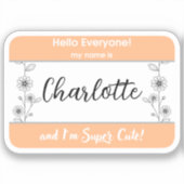 Niedliche Babynamensmarke Kindernamensbezeichnung Aufkleber (Vorderseite)