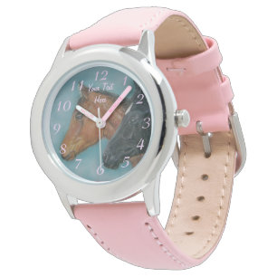 niedliche Babypferde, schwarzes Fohlen Armbanduhr